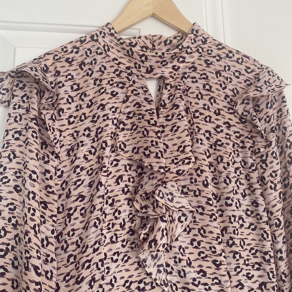 Avec Les Fille pastel pink ruffle fit and flare mini dress. - Picture 4 of 16